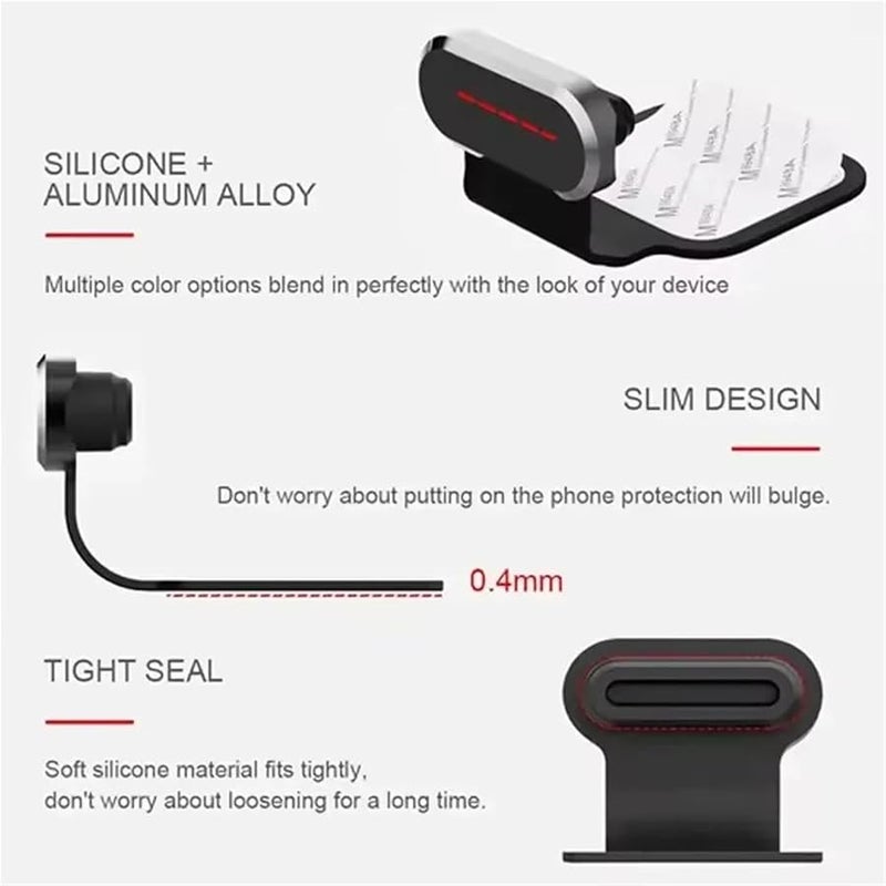 Silver USB C Dust Plug 15pcs Self Adhesive Metal Type C Port Protectors for Tablets Smart Phones - Image 4